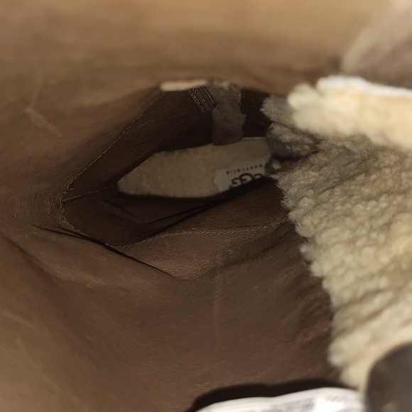 UGG Cydnee Brown Tan Suede Leather Riding Knee High Boots Women’s Size 7.5 - Picture 12 of 16